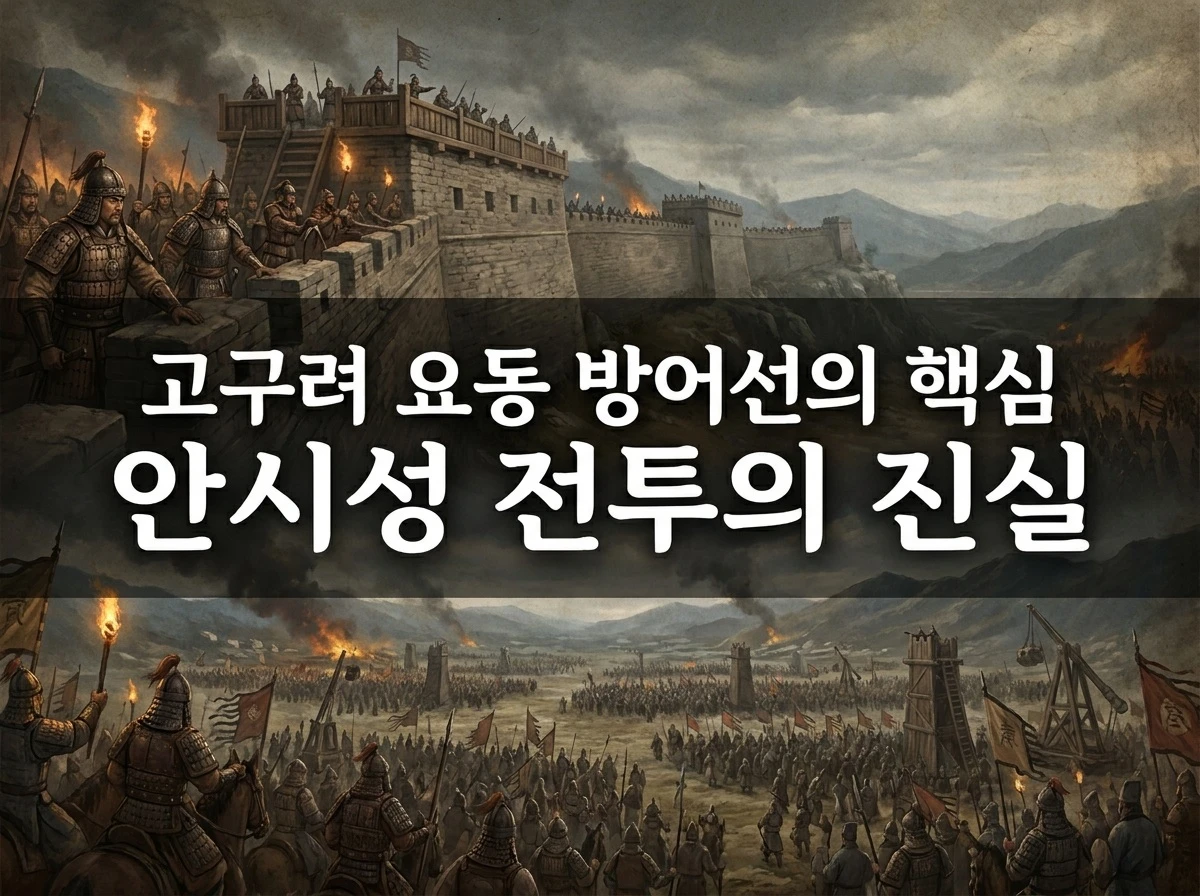 안시성 전투 실제 의미를 보여주는 고구려 성벽과 당나라 대군의 격렬한 대치 장면