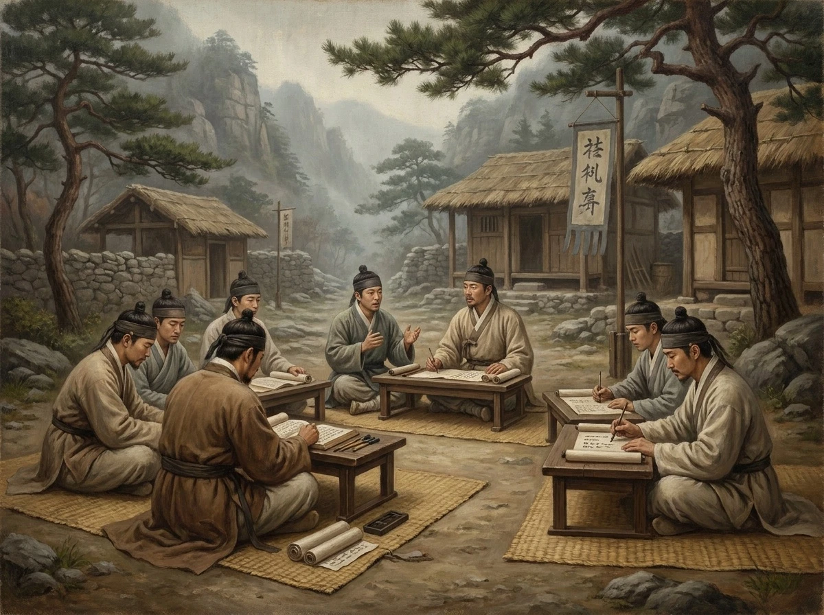 신라 화랑도 실제 조직의 핵심인 도의 상마와 명산대천을 유람하며 학습하는 화랑들