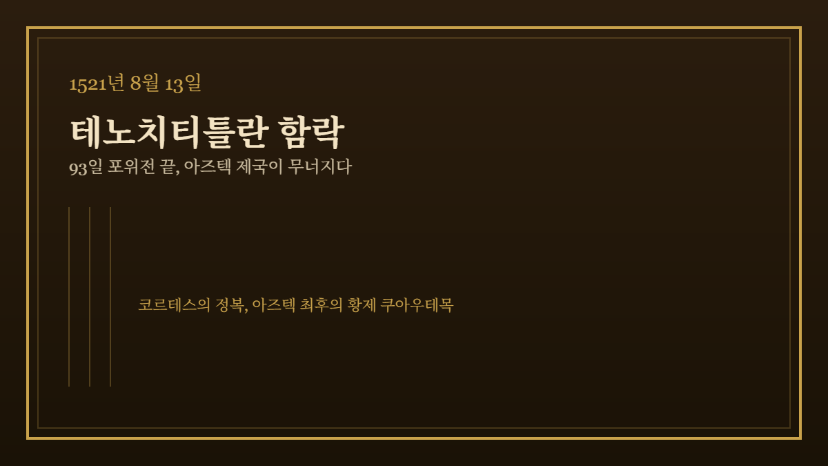 1521년 8월 13일 테노치티틀란 함락, 아즈텍 제국 최후