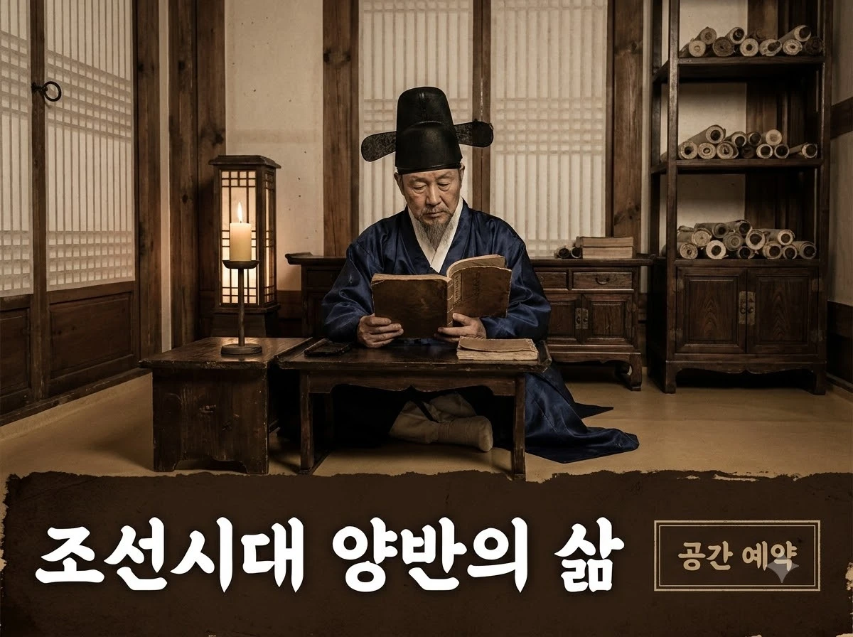 조선시대 양반 삶 진실 관복을 입고 서재에 앉아 있는 조선 시대 양반