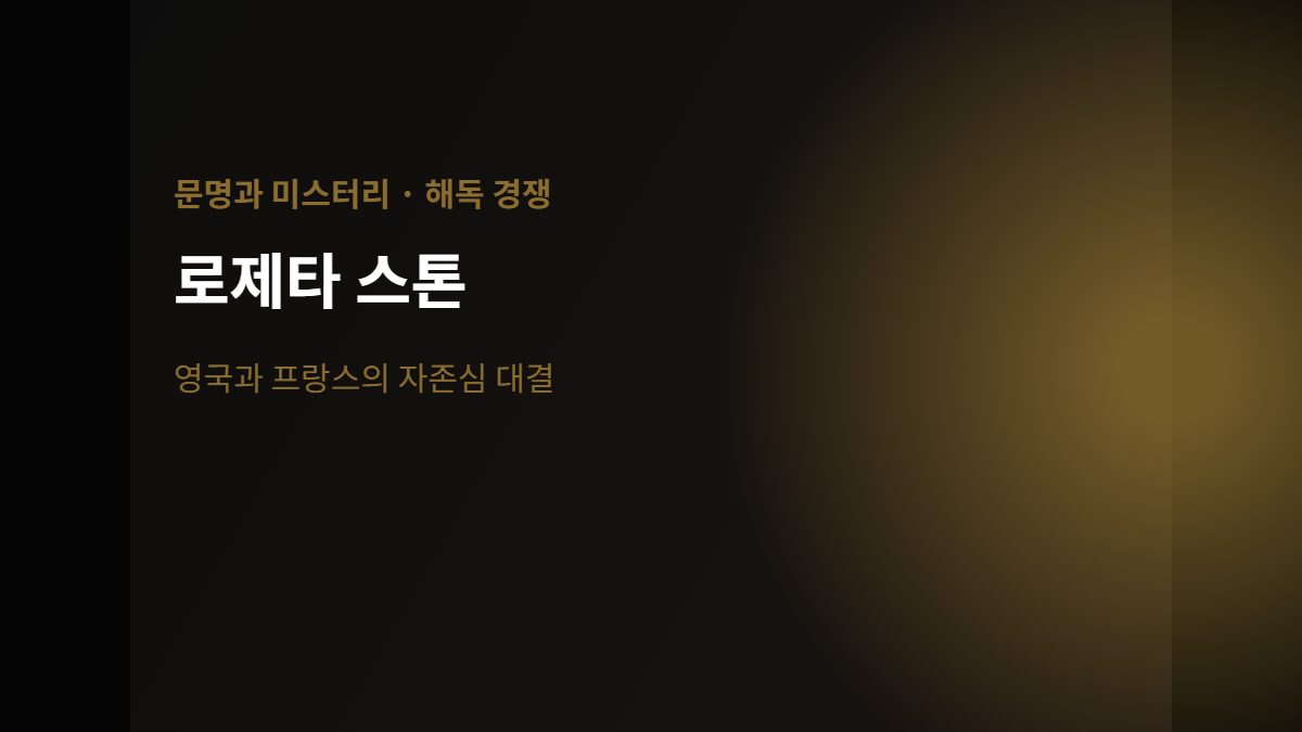 로제타 스톤 해독 경쟁을 다룬 문명과 미스터리 배너