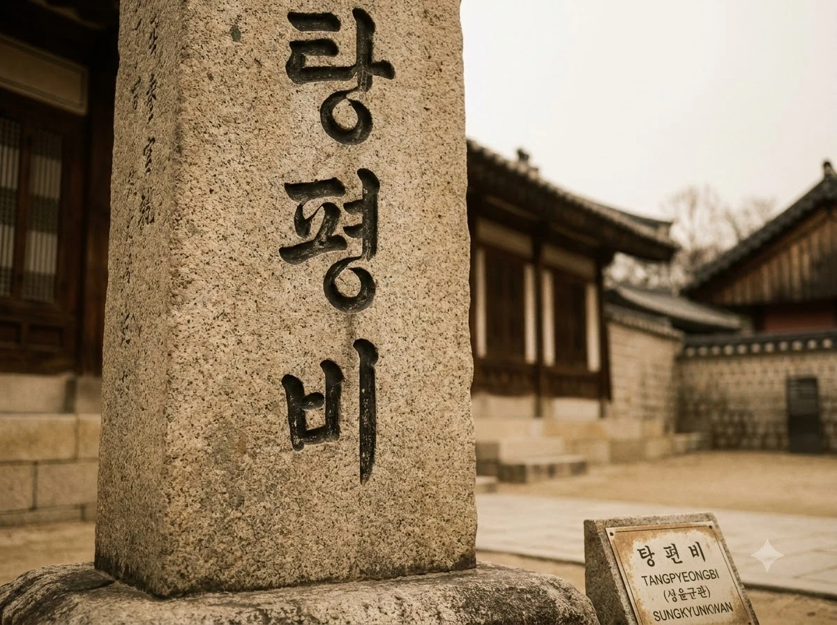 성균관 탕평비 비문 내용과 영조의 탕평책 의지를 담은 사료 기록