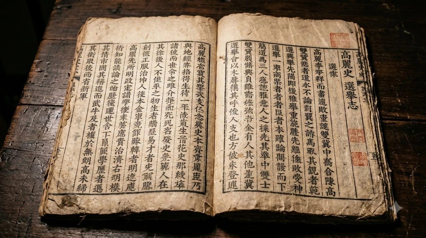 고려 과거제 도입 쌍기 관련 고려사 선거지 및 광종세가의 원문 기록 목판