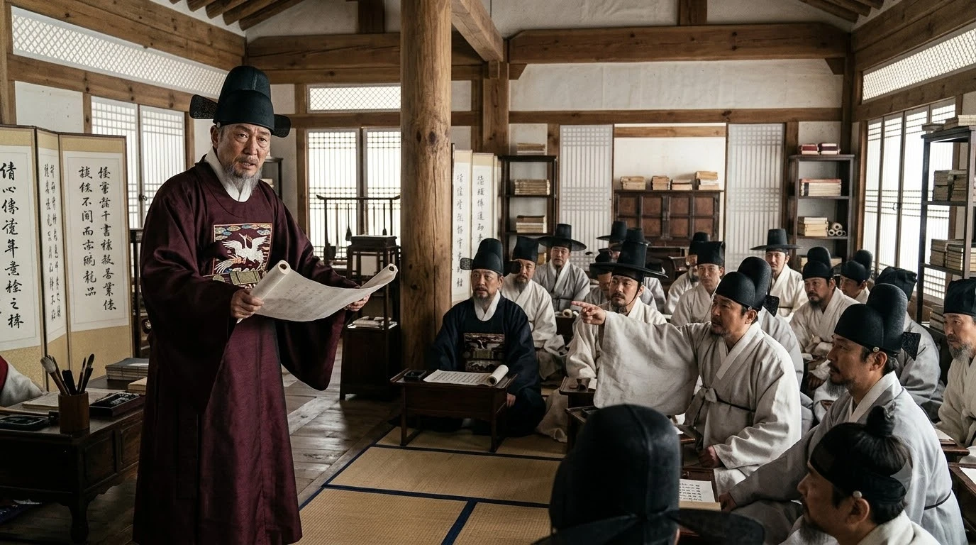 대동법 시행 반대 이유에 맞서 삼남 확대를 주장하는 잠곡 김육의 초상화와 상소문