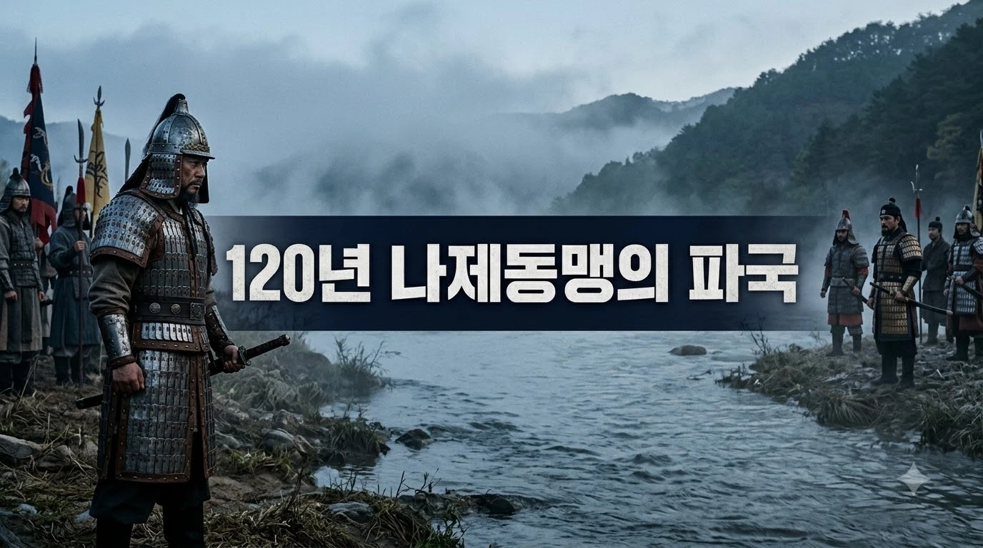 나제동맹 결렬 당시 551년과 553년의 한강 유역 상류와 하류 영토 분할 및 진흥왕의 진군 경로 지도